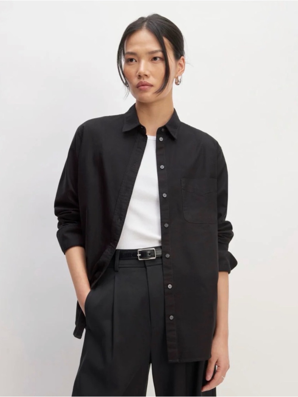 Everlane Cotton Black Button-Down Shirt